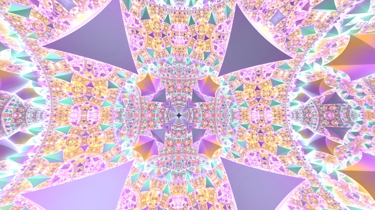 Apollonian, a kaleidoscopic fractal shader bundled with Fluence, rendered live.